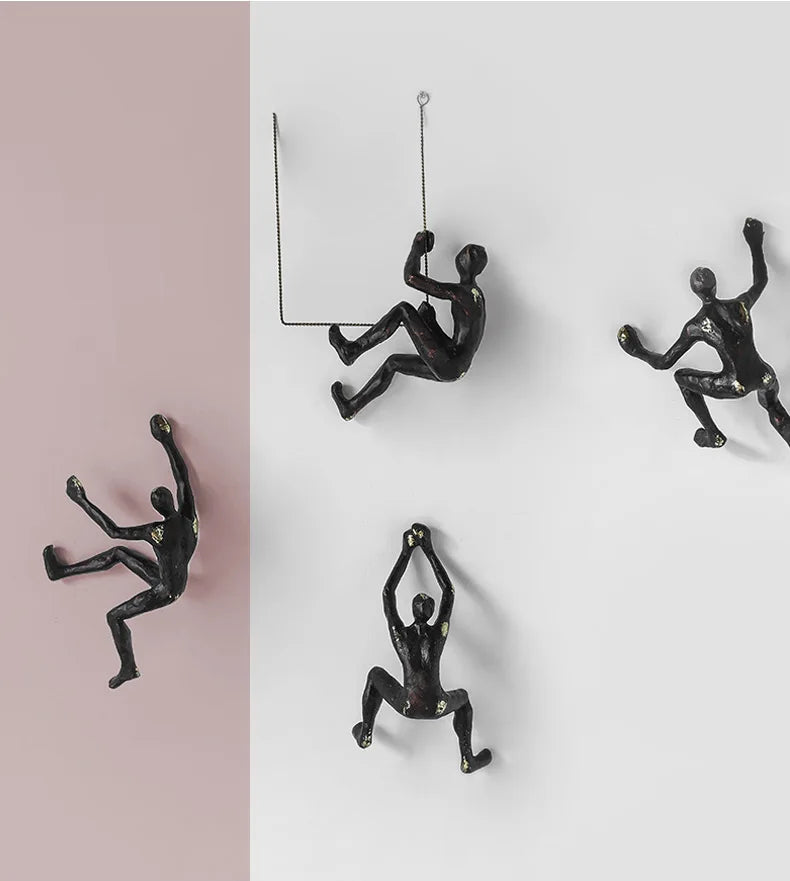 Retro Rock Climbing Character Wall Decoration Pendant Nordic Modern Living Room Bar Background Crafts