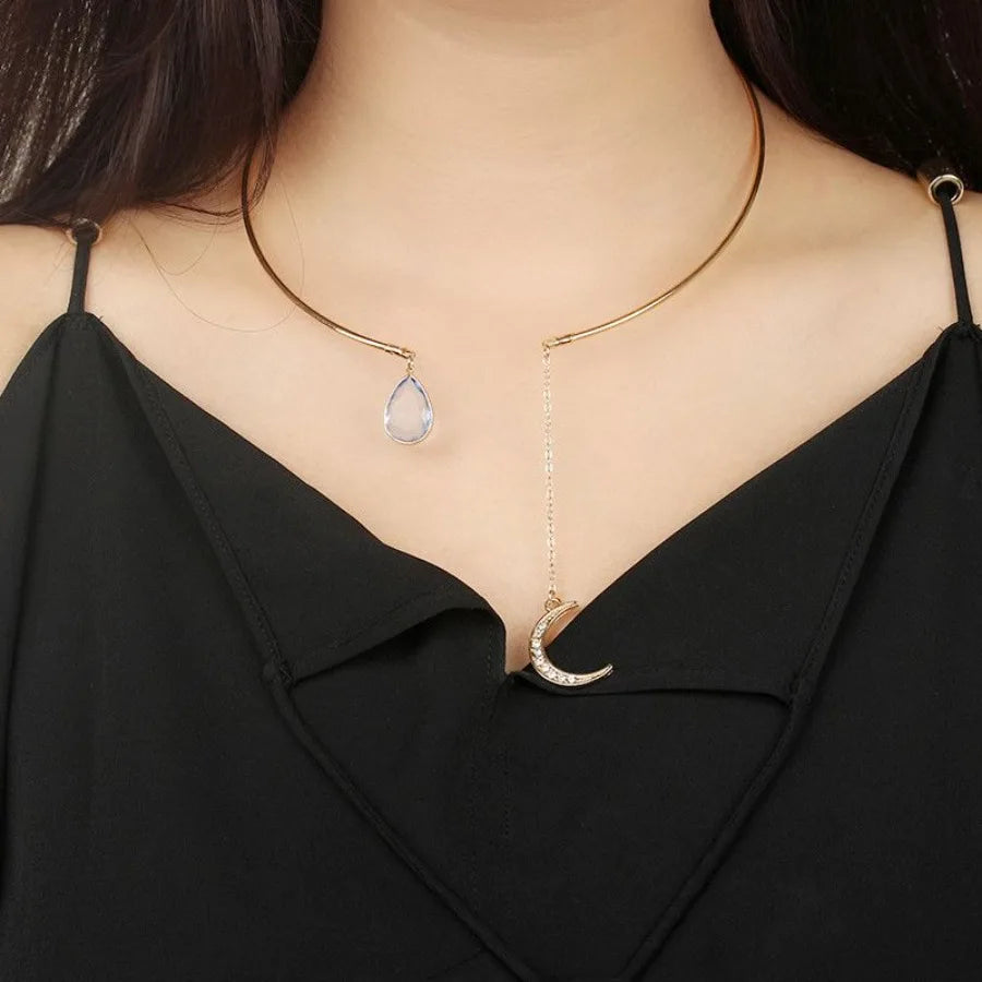 Women's Moon Pendants Necklace Cubic Zirconia Engagement Jewelry Gifts