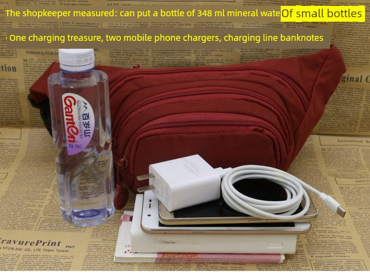 Unisex Waist Bag Multi-Functional Large Capacity Water Repellent Outdoor Sports Mobile Phone Wallet Oxford Cloth Cashier Bag