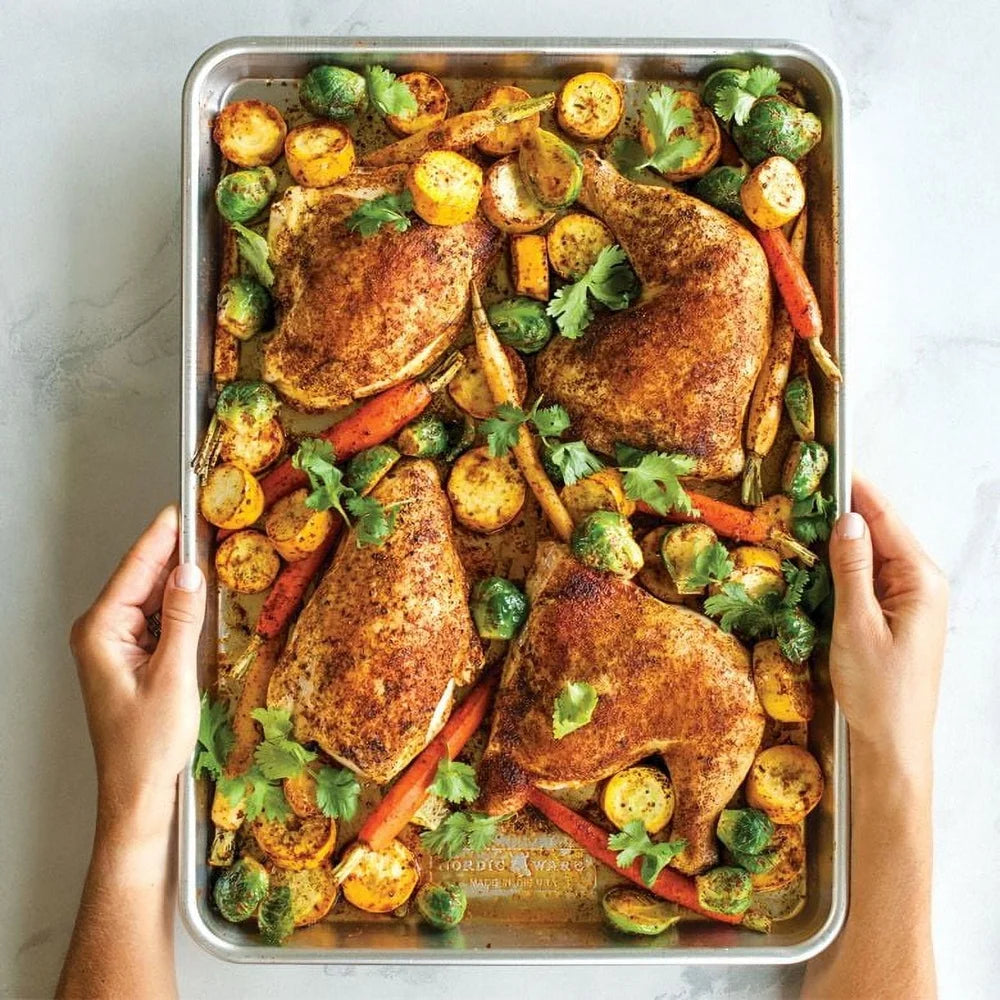 Aluminum Baking Sheet Pan 18x13 Perfect Cookies Brownies Roasting Vegetables Meal Prep Easy to Clean Lightweight Durable