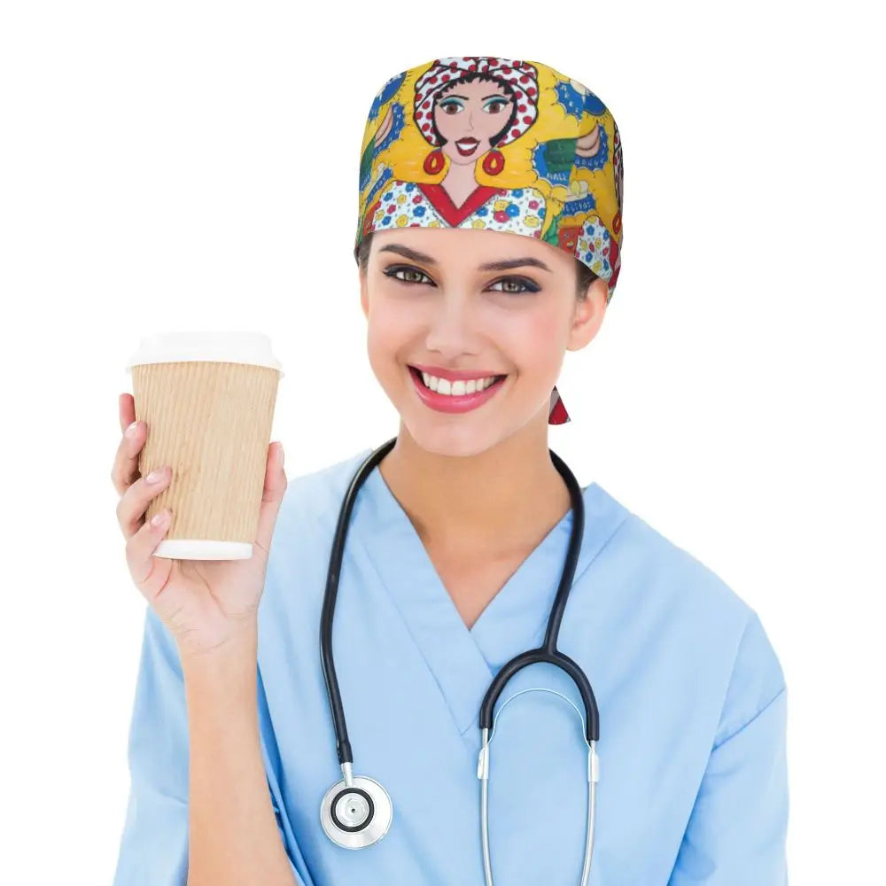 Custom Flour Bread VZLA Venezuelan Working Hat Women Men America VZLA Surgical Hat Scrub Nursing Doctor Surgeon Cap for Dentist