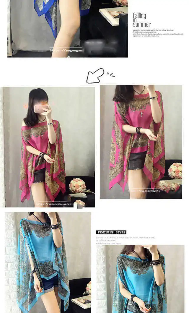 Fashion Woman Scarf Shawl Beach Cover-Ups Blouses Sun Protection Cardigan Summer Beach Holiday Cardigan Women Long Blouses Tops