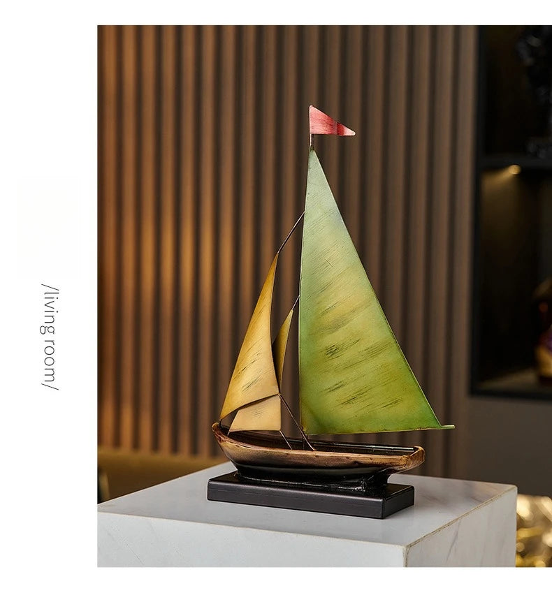 Creative Sailboat Model Ornament, Luxury Decor for Living Room TV Cabinet Bar Office Desk Decoration Home Decoration Accessories