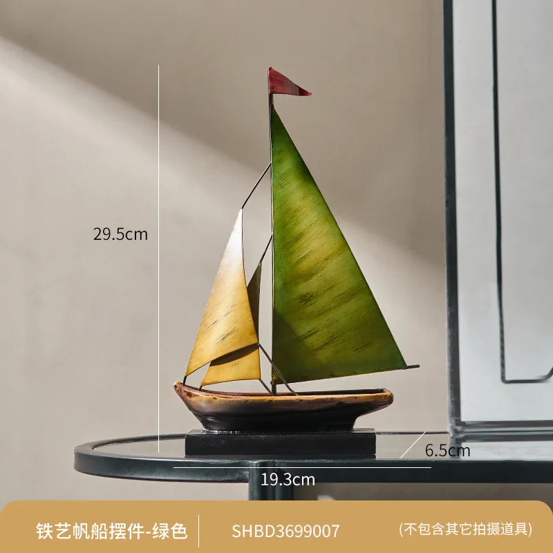 Creative Sailboat Model Ornament, Luxury Decor for Living Room TV Cabinet Bar Office Desk Decoration Home Decoration Accessories