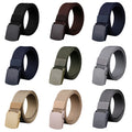 Men Belts Fashion Unisex Jeans Belts Adjustable Belt Men Outdoor Travel Hunting Waist Belt Automatic Plastic Buckle for Pants