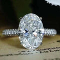 925 Sterling Silver Oval 4ct Lab Diamond Engagement Ring – Bridal Jewelry