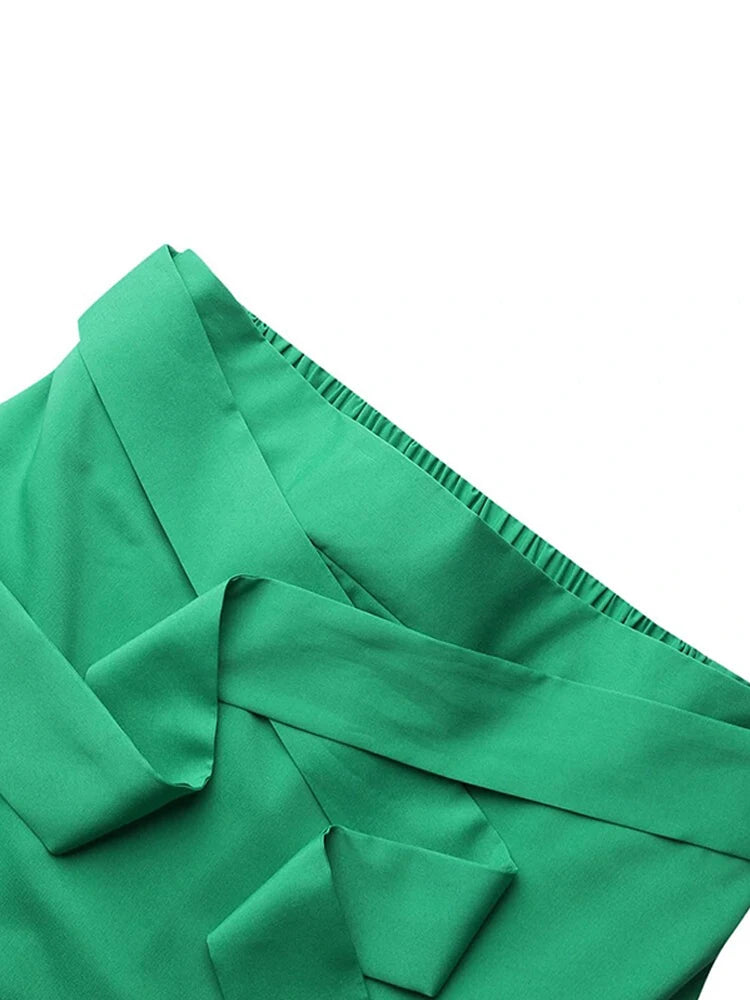 Irregular Clipping Bandage Falbala Solid Color Split-Side Long Skirts Skirts Bottoms