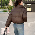 Winter Women Clothes Cropped Jackets Parkas Warm Stand Collar Cold Coat Zipper Puffer Jacket Korean Fashion Cotton-padded Jacket