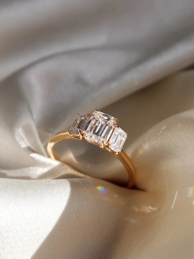 925 Sterling Silver Gorgeous Shiny Rectangle Zircon Ring For Women Engagement Wedding Romantic Luxury High Quality Fine Jewelry