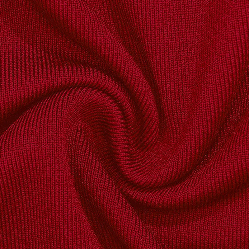 Women's Dresses Autumn New Sexy One-Shoulder Red Dress Streetwear Fashion Casual Slim Elegant Female Club Knitted Dress Clothing