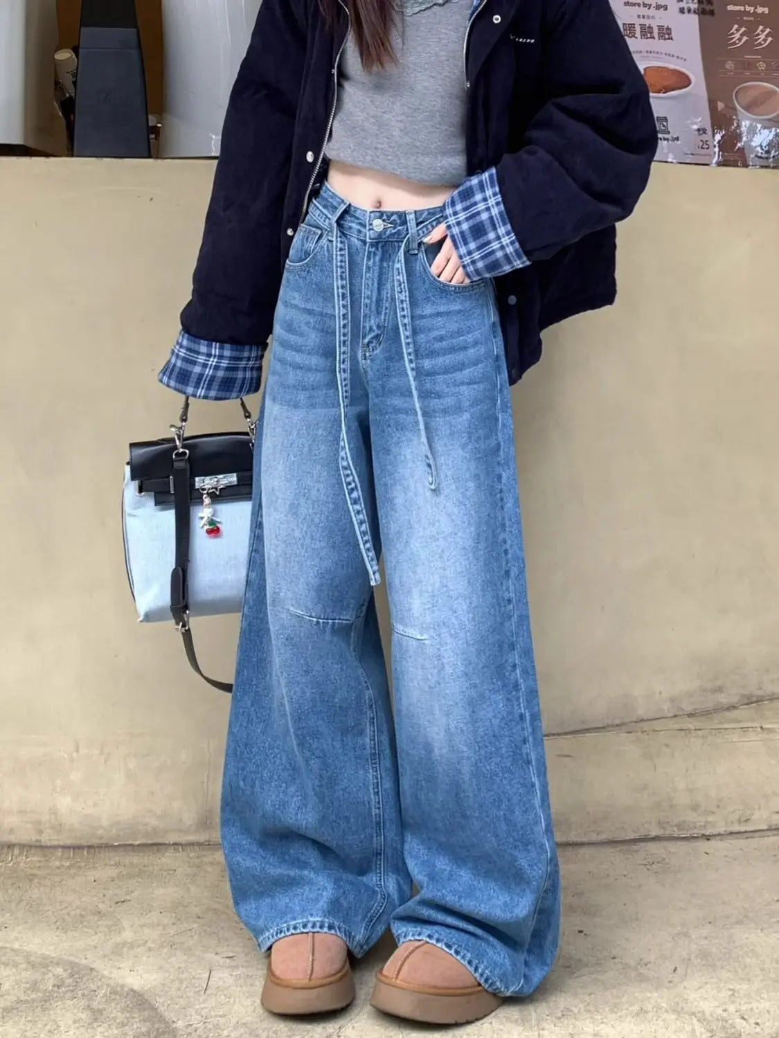 Women's Wide-Leg Jeans High-Waisted