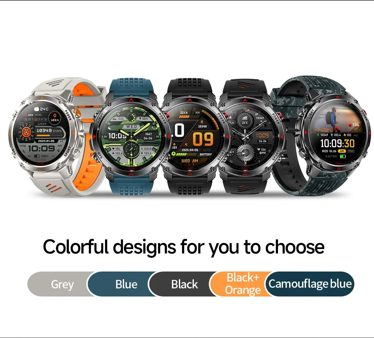 Smart Watch For Men 1.46'' 360*360 HD AMOLED Color Display Voice Call Compass LED Sports Fitness Waterproof Watch Ladies