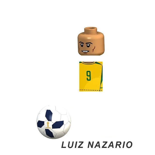 World Famous Football Players Figurine Messi Ronaldo Neymar Lewandowski Mini Action Building Block Model Toy Kids Gifts