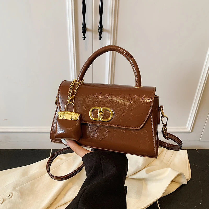 Famous Designer Leather Shoulder Bag For Women - Classic Elegant Handbag Messenger Bag Ladies Luxury Brand