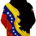 Venezuela Flag Emblem 3d Printed Hoodie Men's Clothing Long Sleeves Drawstring Pullover Sweatshirt Street Sports Casual Top