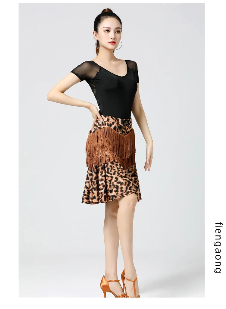 Adult Latin Dance Skirts Women's Practice Clothing Tassel Skirts Bot Wear Cetition Dance Performance Clothing