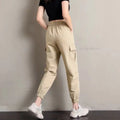 Women Pants Thin Style New Solid Casual Pockets Wide Leg Trousers Drawstring Fashion Ladies Straight Pants Versatile Trend