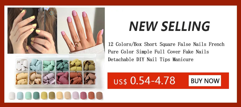 Nails Art Fake Nail Tips False Press on Coffin with Glue Stick Designs Clear Display Short Set Full Cover Artificial Square Kiss