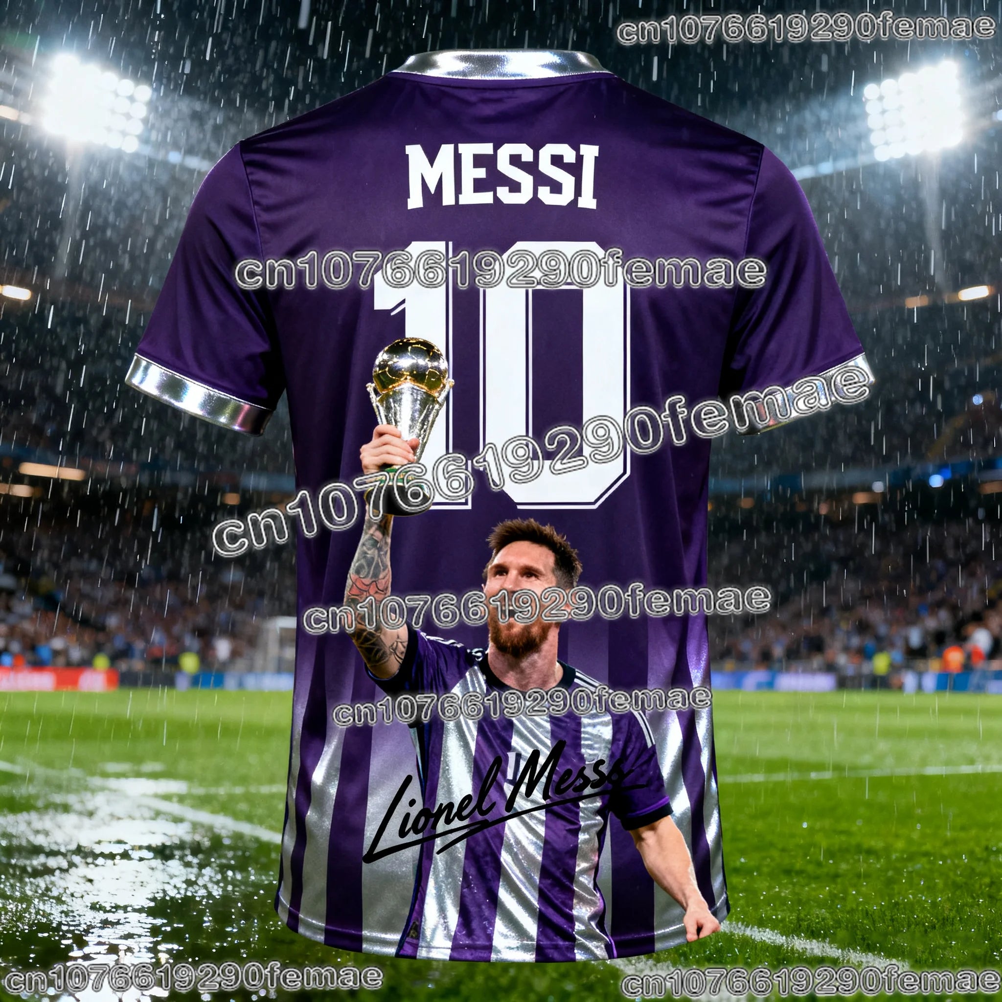 MESSI #10 2026 AI Football Jersey Fan Edition Training Tee for Kids and Adults Comfortable and Breathable Summer Sportswear