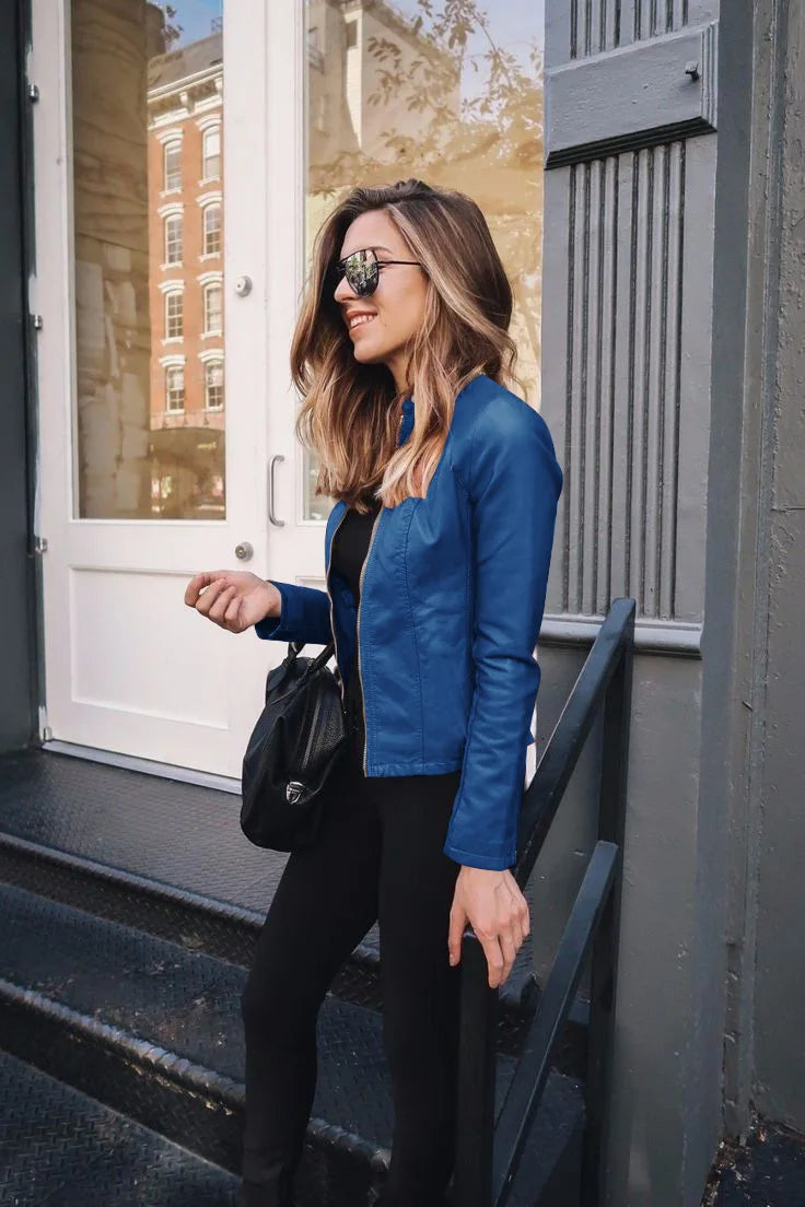 Female Jackets Office Lady Casual Coats Autumn Fashion Short Thin Women Flight Jacket Pu Leather Outwear Zipper Outfit 2024
