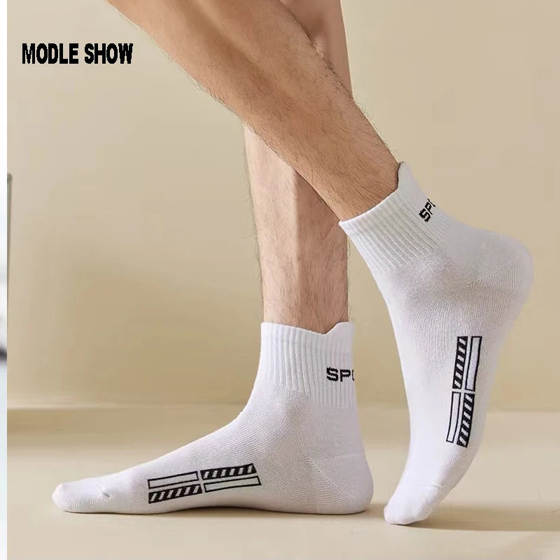 10/20Pairs High Quality Men's Socks Casual Breathable Cotton Man Run Sports Socks Spring Autumn Male Sox Gifts Plus Size 38-45