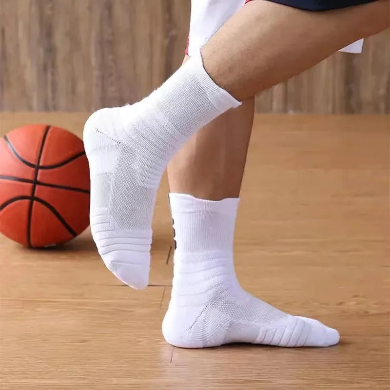 3 Pairs Breathable Mesh Athletic Terry Socks Cushioned Moisture-managing and Durable Reduces Foot for Running Hiking & Sports