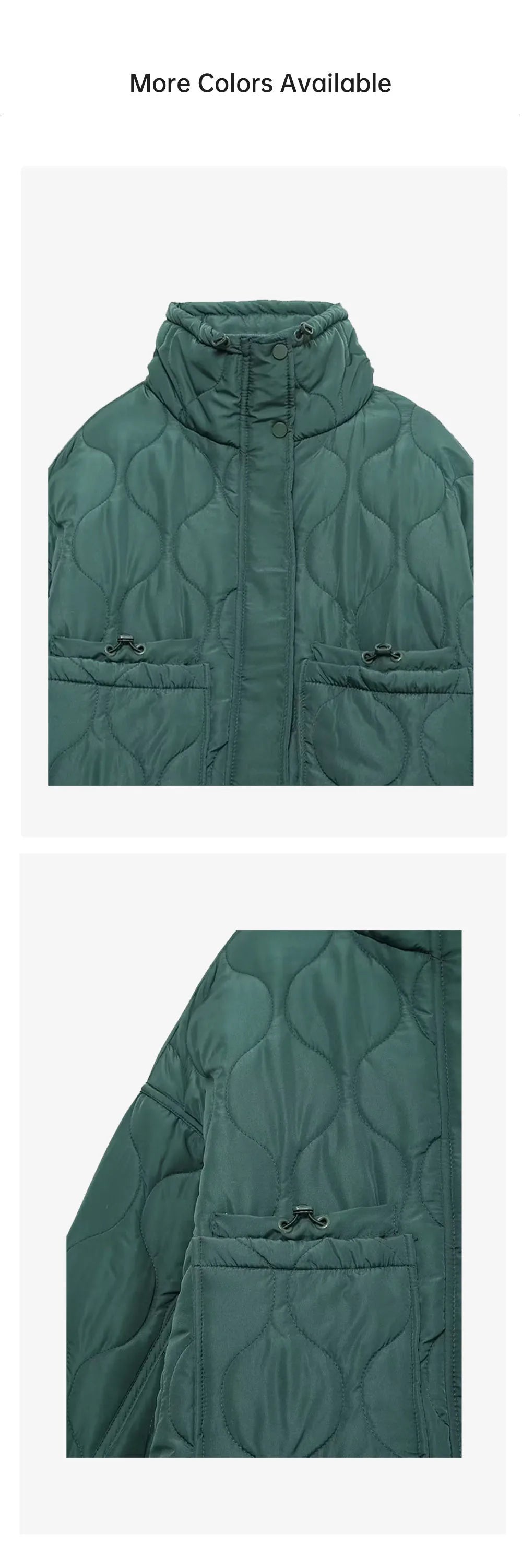 Autumn/Winter New Product Women's New Fashion Loose Pocket Stand up Collar Lightweight Cotton Coat Jacket Coat