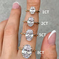 925 Sterling Silve 1-8CT Zircon Gorgeous Shiny Oval Stone Ring For Women Engagement Wedding Luxury High Quality Fine Jewelry