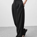 Parc Fee Fashion Loose Black Office Women's Pants Casual High Waist Wide Trousers Elegant Classic Full Length Pants Female