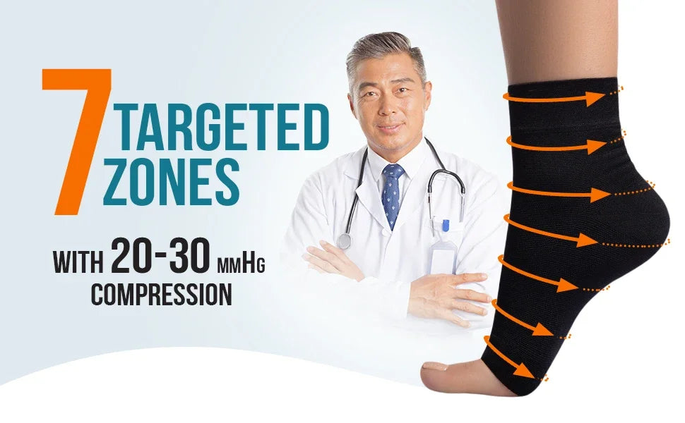 1Pair Neuropathy Socks for Women and Men,Soothe Compression Socks for Neuropathy Pain,Ankle Brace Plantar Fasciitis Socks