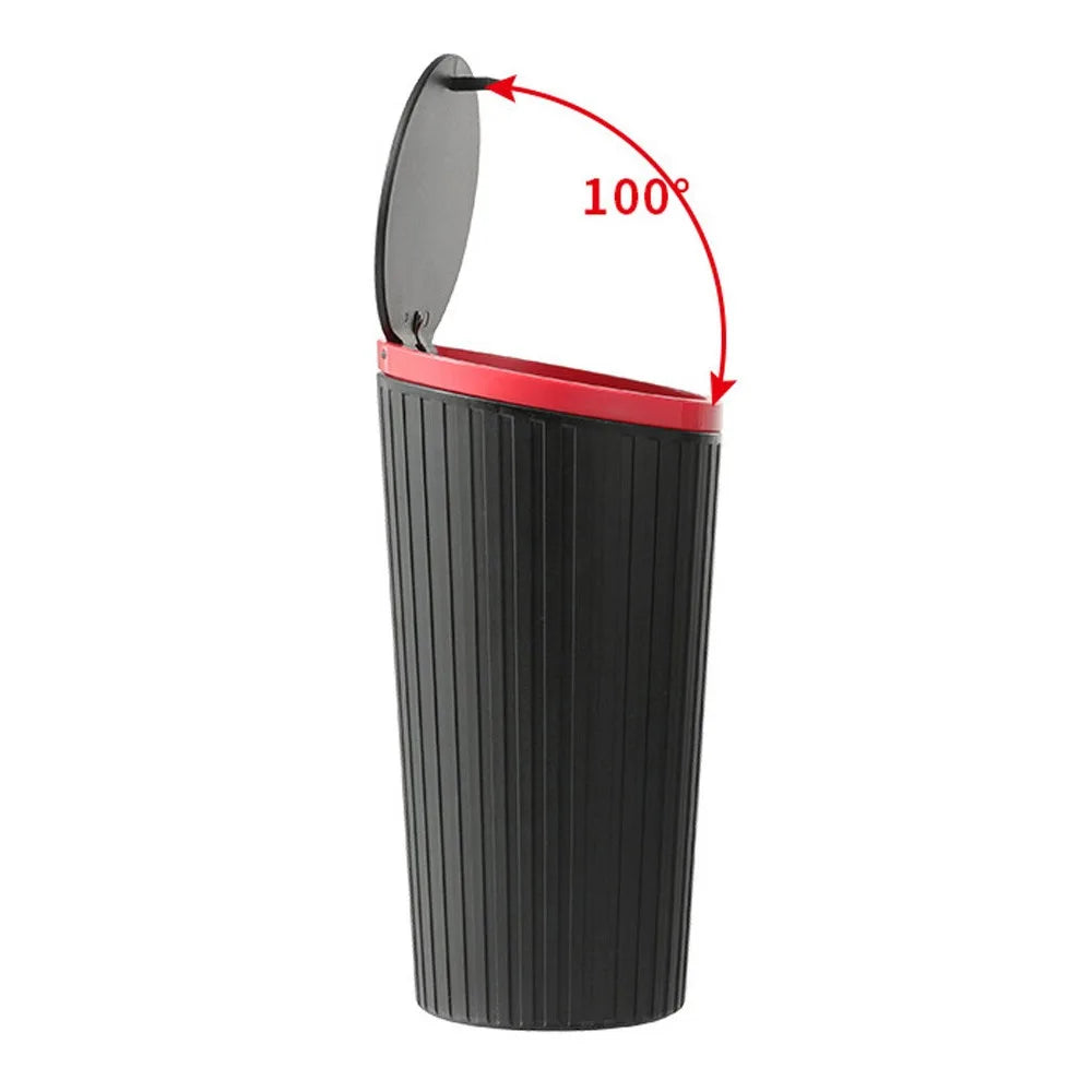 Mini Car Trash Can with Lid, Compact Automotive Garbage Bin Garbage Container Storage Box Bucket Auto Accessories