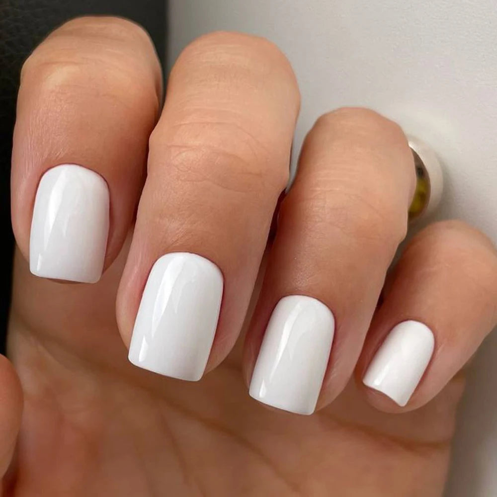 100pcs Light Pink Press-On Nails | Short & Medium Square | 10 Sizes Full Cover Nail Tips