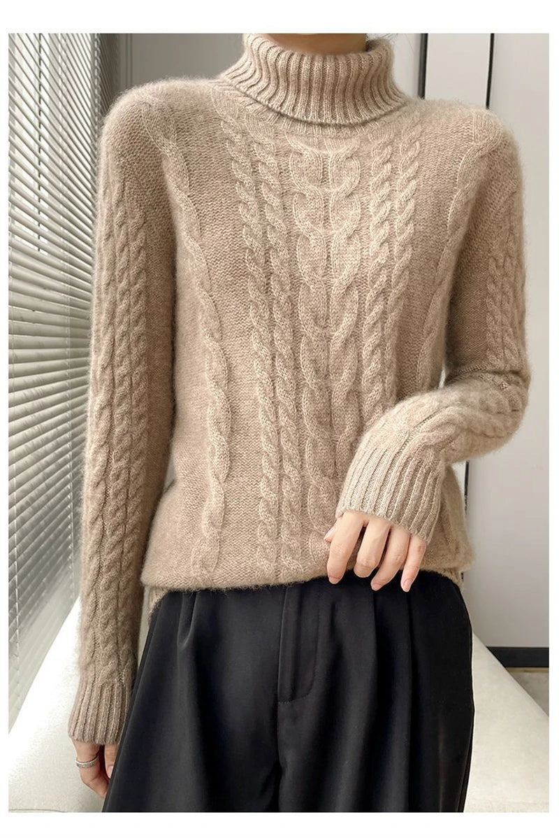 Street Turtleneck Sweater Women 2023 Autumn Winter Long Sleeve Cashmere Female Knitted Pullover Loose Lady Thicken Knitwear