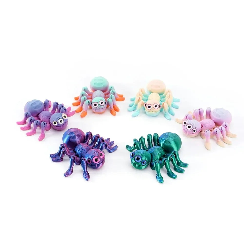 3D Printed Spider, Articulated 3D Animals,Relief Stress Fidget Toys, Desktop Pet Halloween Surprise Gift for Home Office Décor