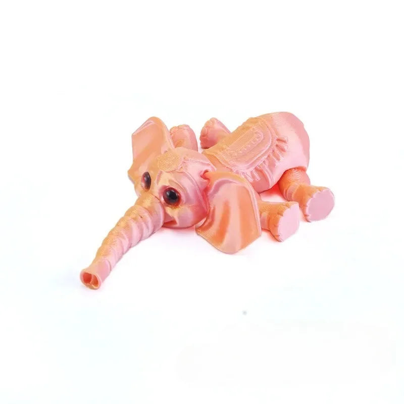 3D Printing Cute Elephant Cartoon Model Toy Mobile Limb Joint Children's Gift Toy Model Ornament Creative and Novel Decorate