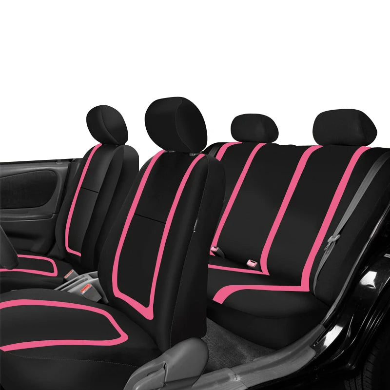 Full Set Car Seat Cover Fabric Universal Polyester Breathable Washable Suitable For Car Truck Van Suv Car Accessories Interior