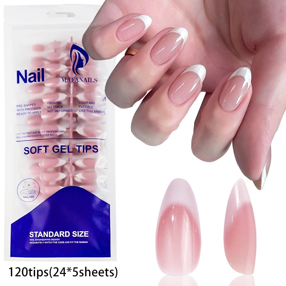 100pcs Light Pink Press-On Nails | Short & Medium Square | 10 Sizes Full Cover Nail Tips