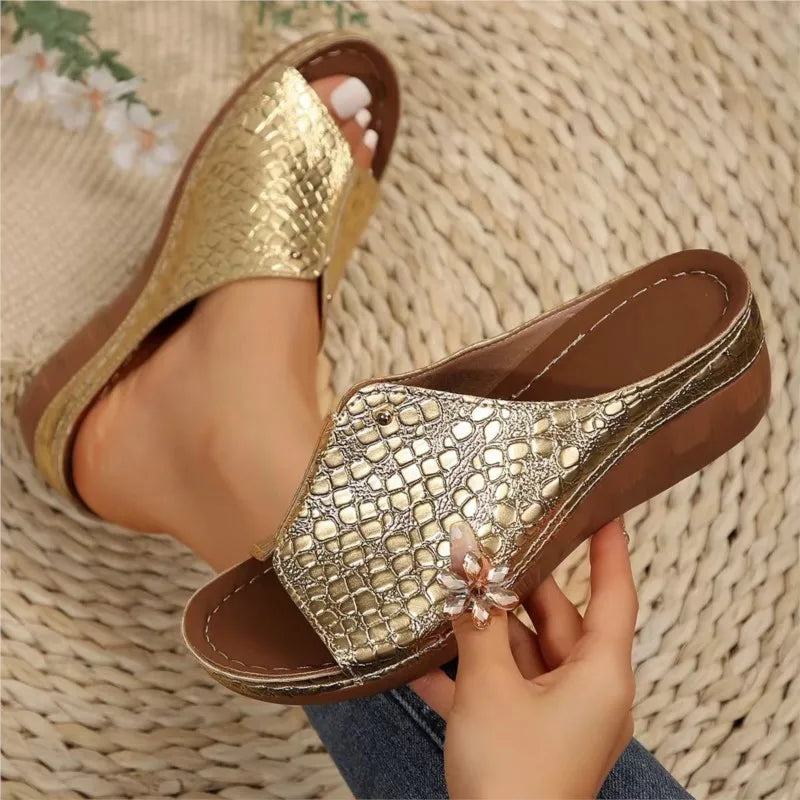 Sandals Women Shoes Summer Platform Heels Shoes Woman Slip On Shoes Wedge Women's Sandals Soft Woman Slippers Footwear Female