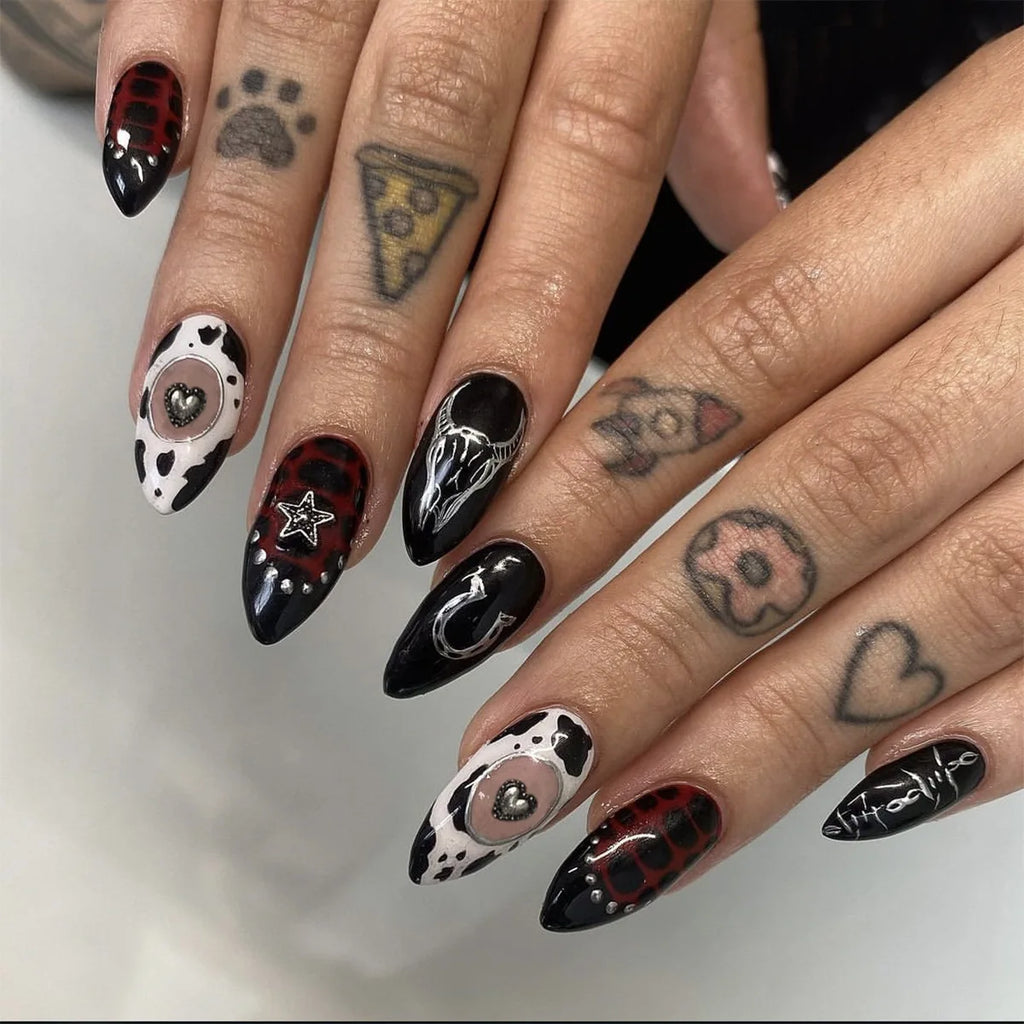 Gothic Bat Press-On Nails | 24pcs Reusable Acrylic | Halloween & Everyday