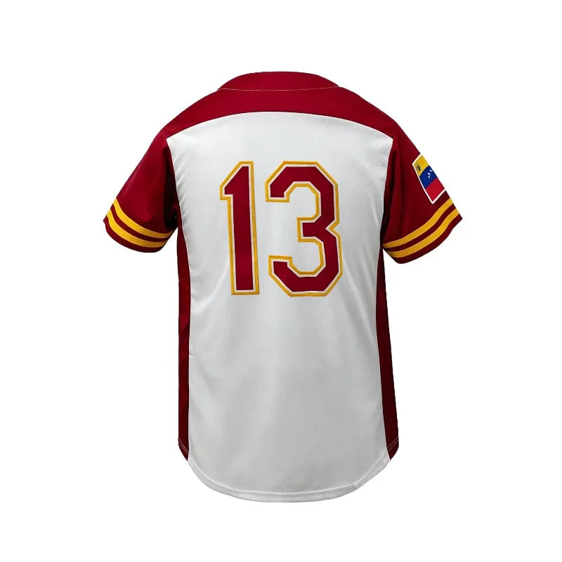 Men's #13 Letter Embroidered Venezuela Baseball Jersey-Sports Shirt-Breathable Short Sleeve Unisex Baseball Shirt Men Clothing