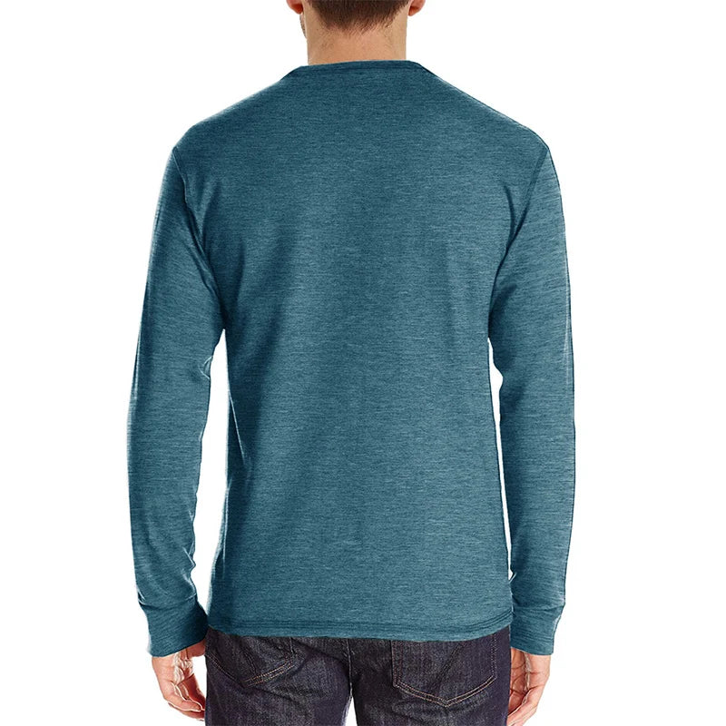 Men Fashion Casual T-Shirts Long Sleeve Tops For Man Soild O Neck Shirts Elastic Gym T Shirt Soccer Tees Streetwear Man Clothing