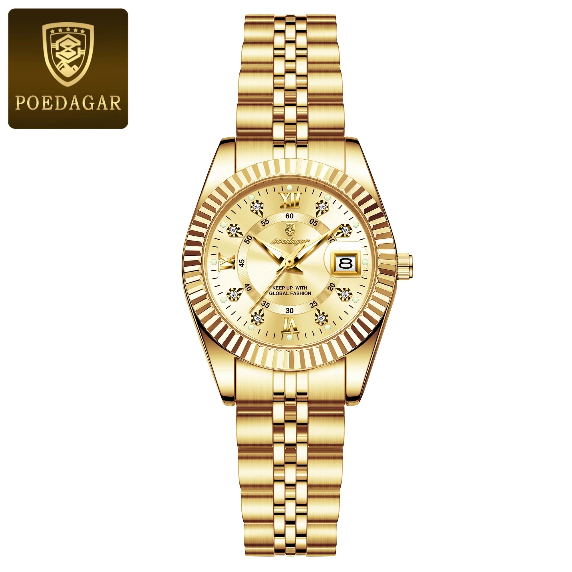 Women's Luxury Quartz Watch – Waterproof Luminous Stainless Steel Ladies Wristwatch