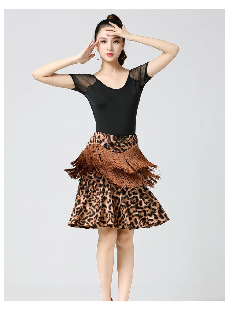 Adult Latin Dance Skirts Women's Practice Clothing Tassel Skirts Bot Wear Cetition Dance Performance Clothing