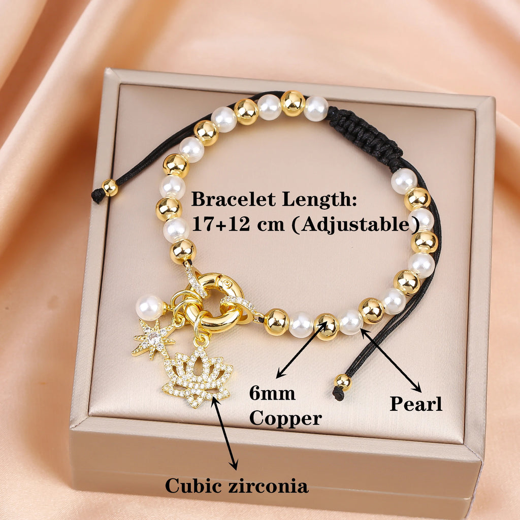 Hot Sale Venezuela Flag Cross Pearl Copper Beads Braided Adjustable Bracelet Classic for Man Woman Party Birthday Jewelry Gift