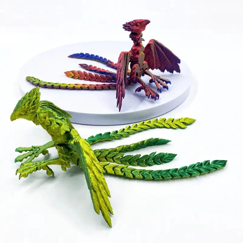 3D Printed Long Tail Phoenix Simulation Animal Model: Joint Movable Design – Perfect as Home Ornament & Engaging Children’s Toy