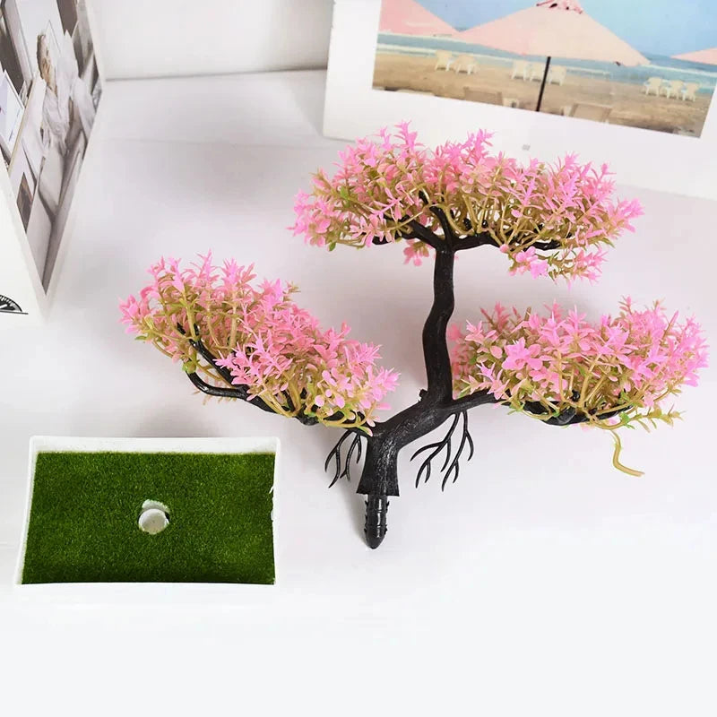 Artificial Plants Bonsai Small Tree Pot Fake Plant Flowers
