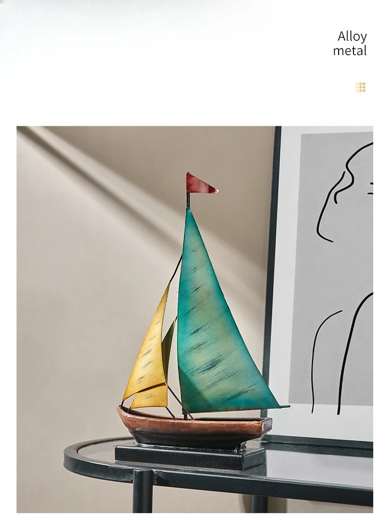 Creative Sailboat Model Ornament, Luxury Decor for Living Room TV Cabinet Bar Office Desk Decoration Home Decoration Accessories