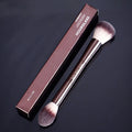 Makeup brush, powder brush, blush brush, loose powder brush, exquisite professional metal handle, double-head design, with box