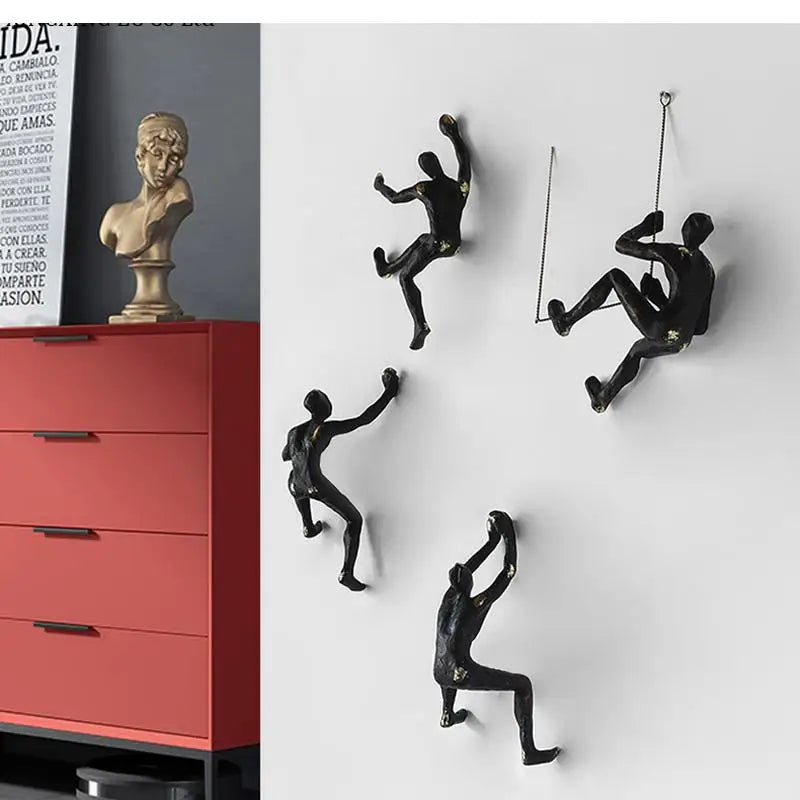Retro Rock Climbing Character Wall Decoration Pendant Nordic Modern Living Room Bar Background Crafts