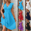 Women's Sexy V-Neck Flare Mini Dress – Summer Vacation Outfit